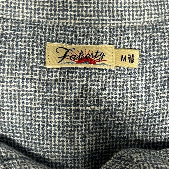 FAHERTY Linen Blue Casual Relaxed Comfy Play Day Dress Women Medium - Picture 8 of 8